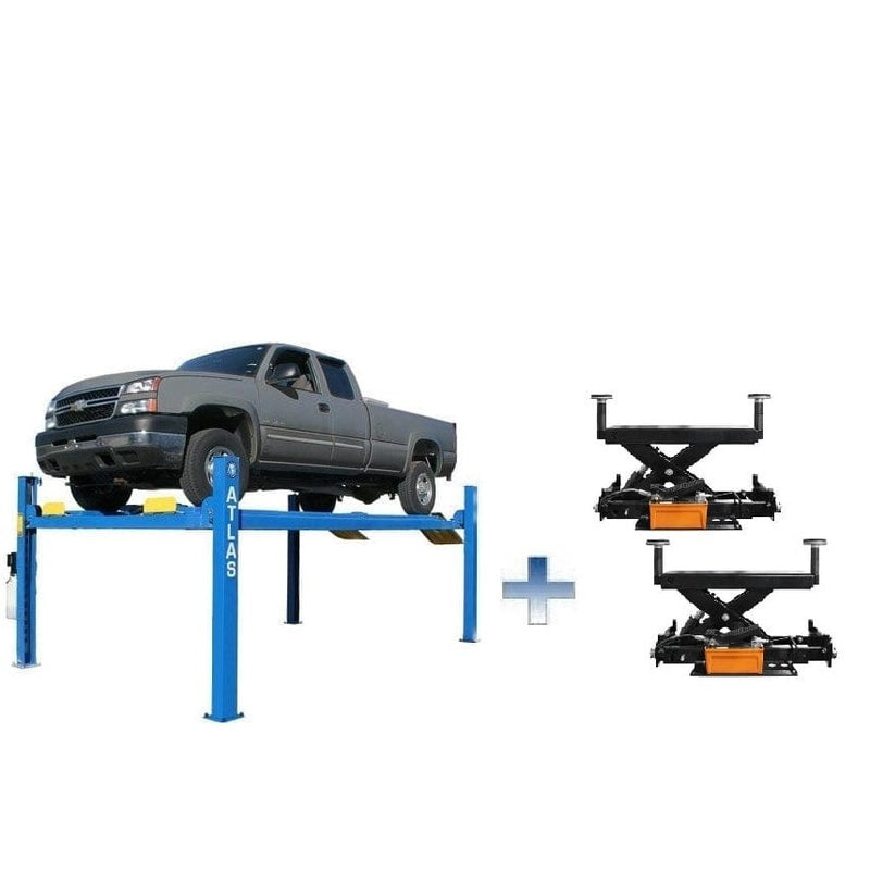 Atlas 412 12,000 lb 4-Post Lift + RJ6 Jacks Combo