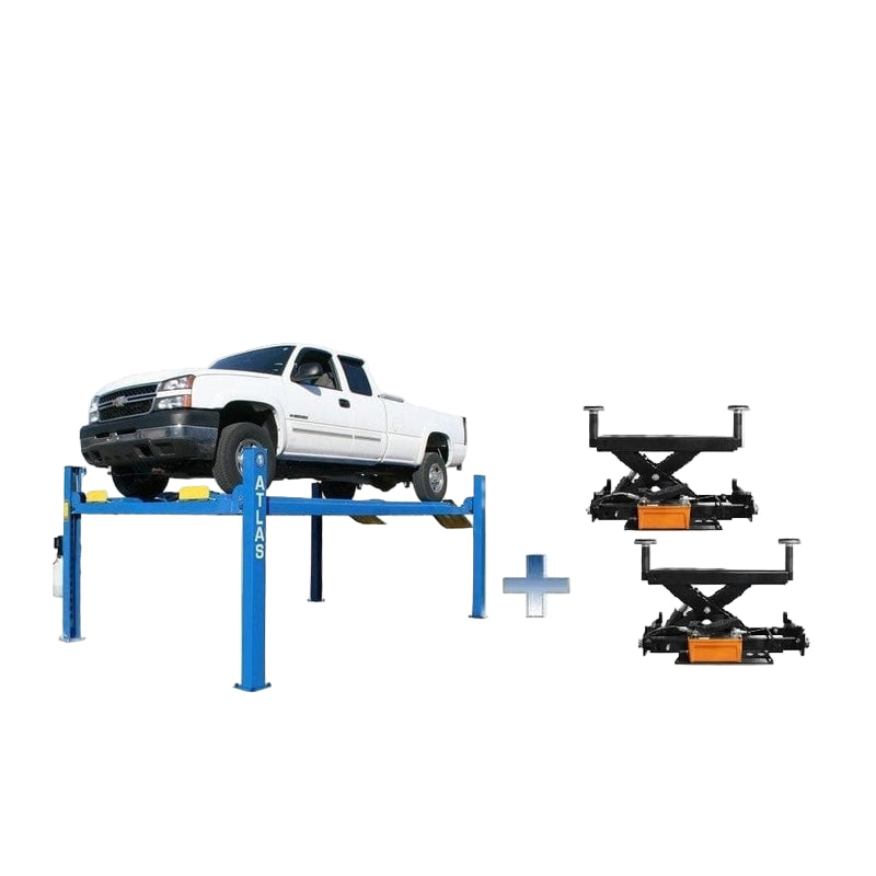 Atlas 412A Alignment 4 Post Lift + RJ6 Rolling Jacks Combo