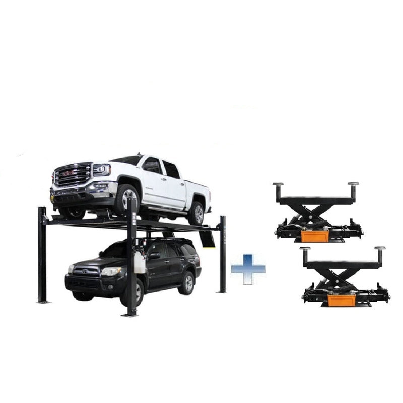 Atlas ALI Certified APEX9 4 Post Lift + RJ6 Rolling Bridge Jacks Combo