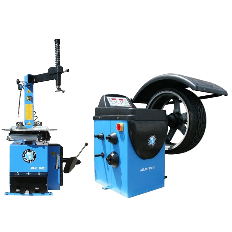 Atlas TC221 Tire Changer + WB11 Economy Wheel Balancer Combo Package