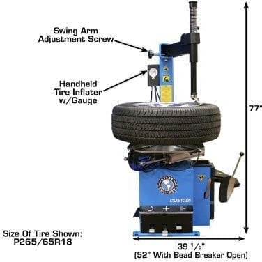 Atlas TC229 Tire Changer + PWB50 Wheel Balancer Combo Package