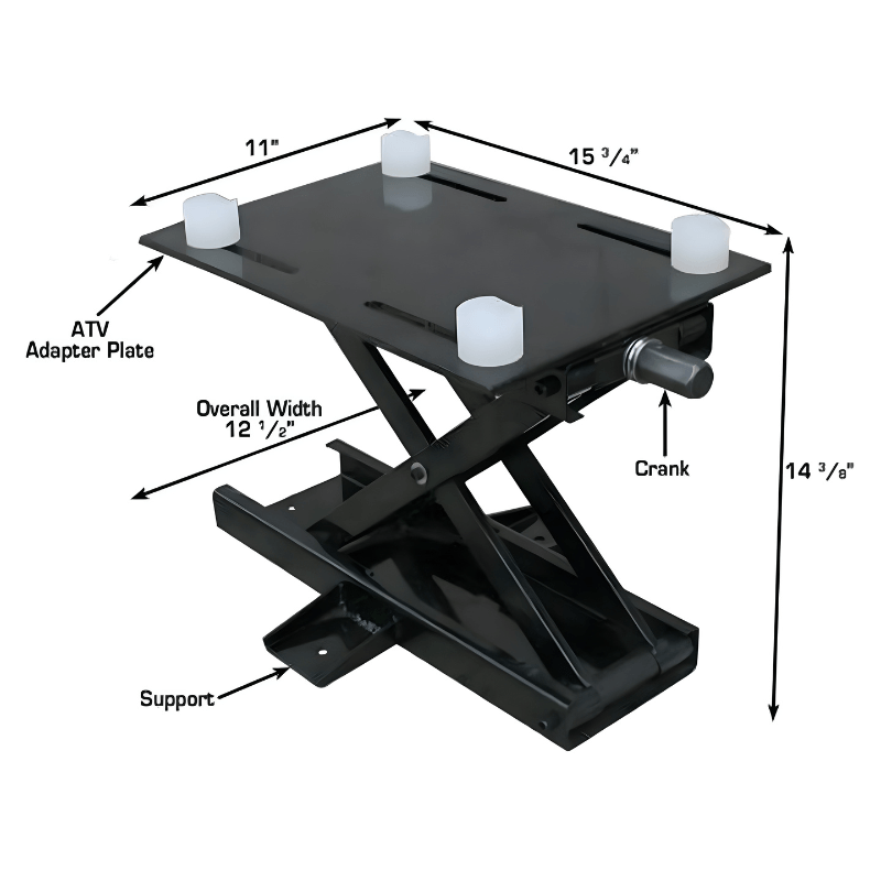 Atlas ATEHTBJ Blackjack Motorcycle and ATV Center Jack with Adapters