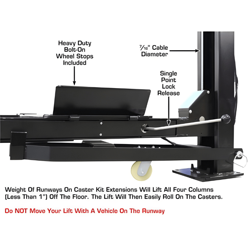Atlas Apex 9 9,000 lb 4 Post Lift with (2) RJ45A Rolling Jack Combo