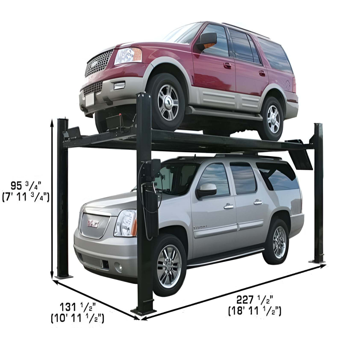 Atlas Pro9000 4-Post Lift + (2) RJ45A Rolling Bridge Jack Combo