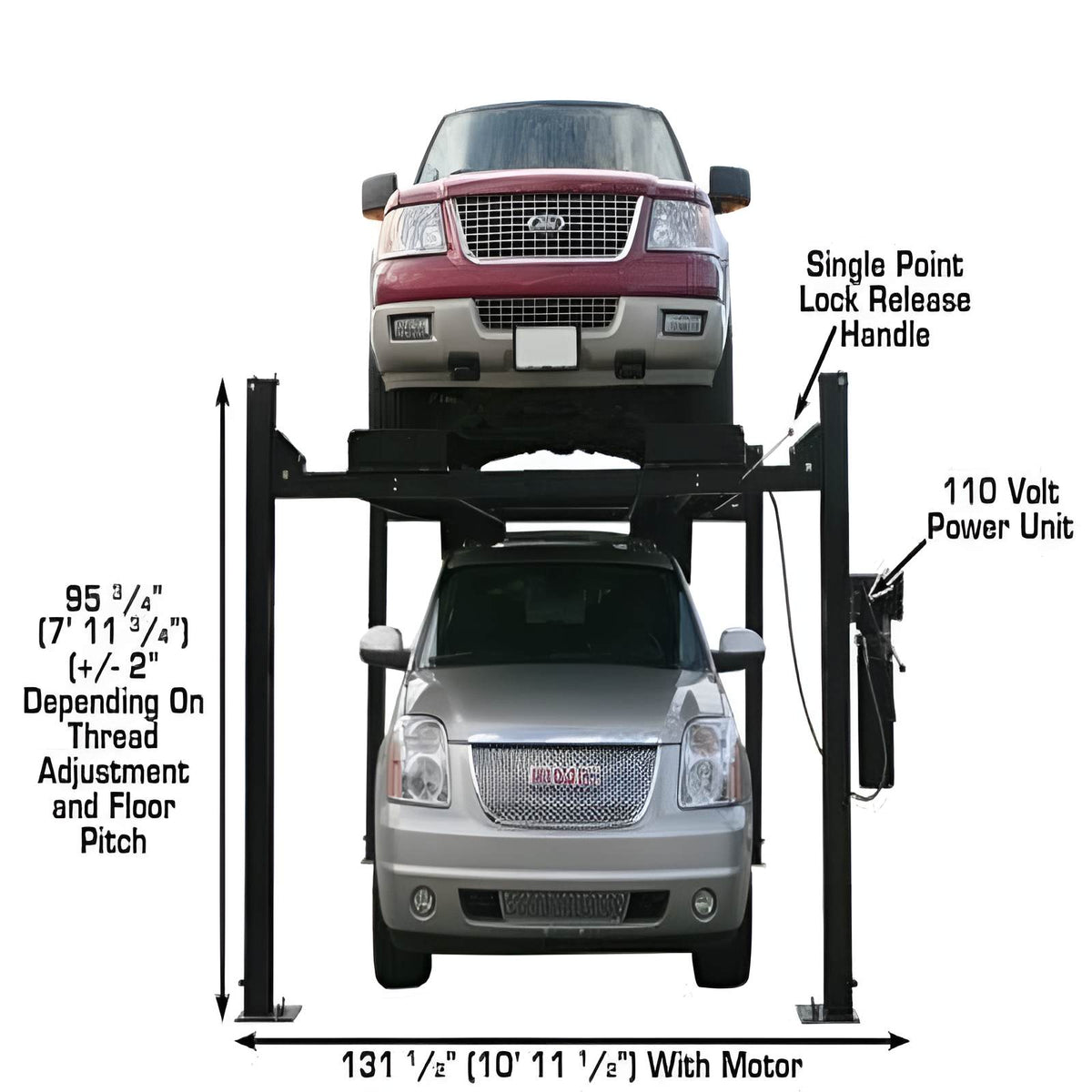 Atlas Pro9000 4-Post Lift + (2) RJ45A Rolling Bridge Jack Combo