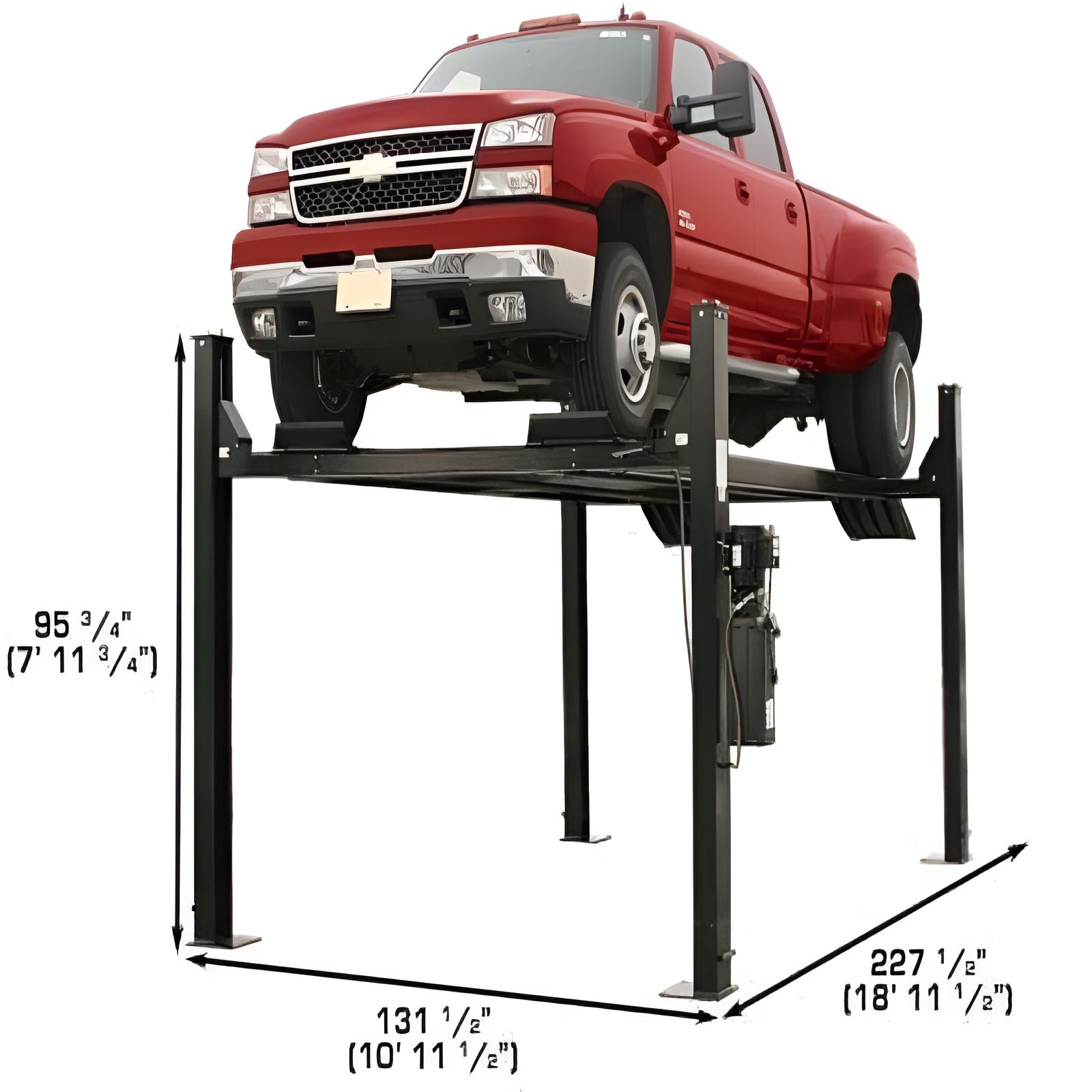 Atlas Pro9000 4-Post Lift + (2) RJ45A Rolling Bridge Jack Combo