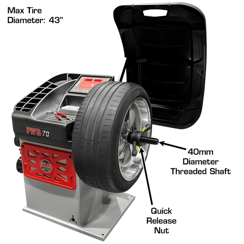 Atlas Platinum PWB70 Motorized Spin Wheel Balancer with Laser