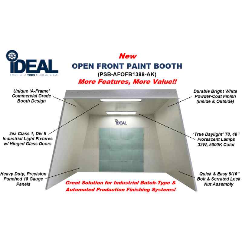Ideal PSB-AFOFB1388-AK Open Face Paint Booth