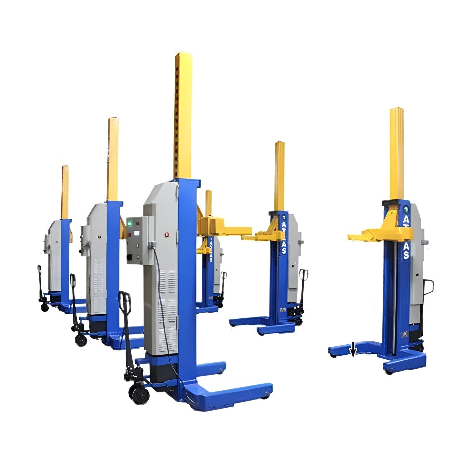 Atlas ML-6051BC 18,500lb Mobile Column Lift System (6-Pack) - ALI Certified