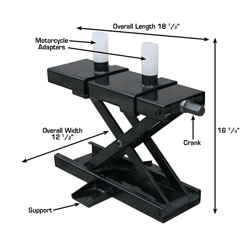 Atlas ATEHTBJ Blackjack Motorcycle and ATV Center Jack with Adapters
