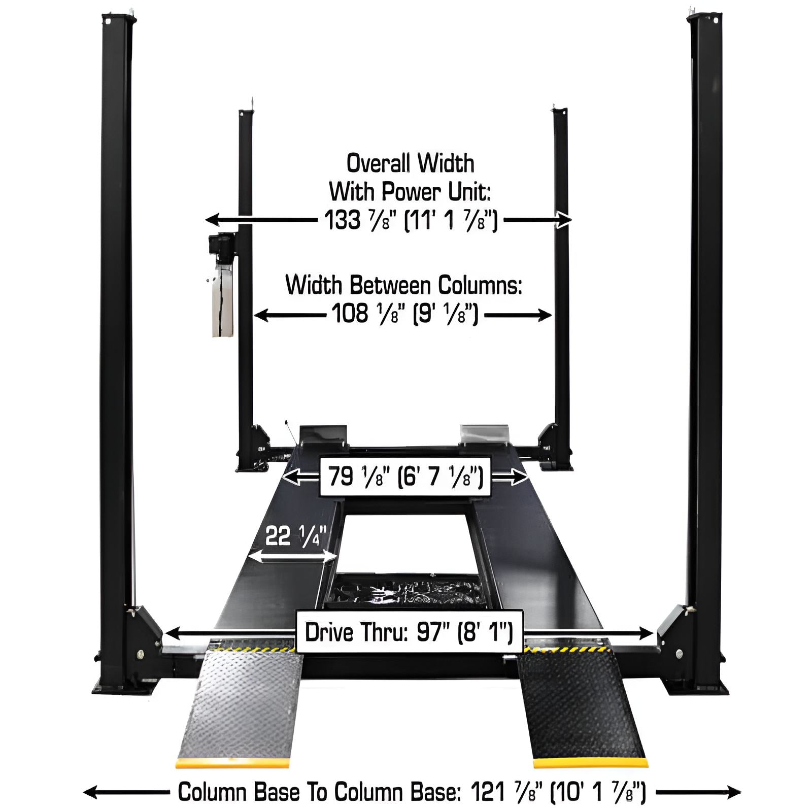 Atlas Apex 9 9,000 lb 4 Post Lift with (2) RJ45A Rolling Jack Combo