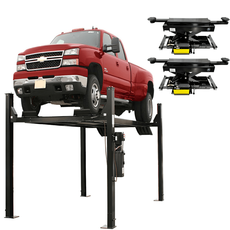 Atlas Pro9000 4-Post Lift + (2) RJ45A Rolling Bridge Jack Combo