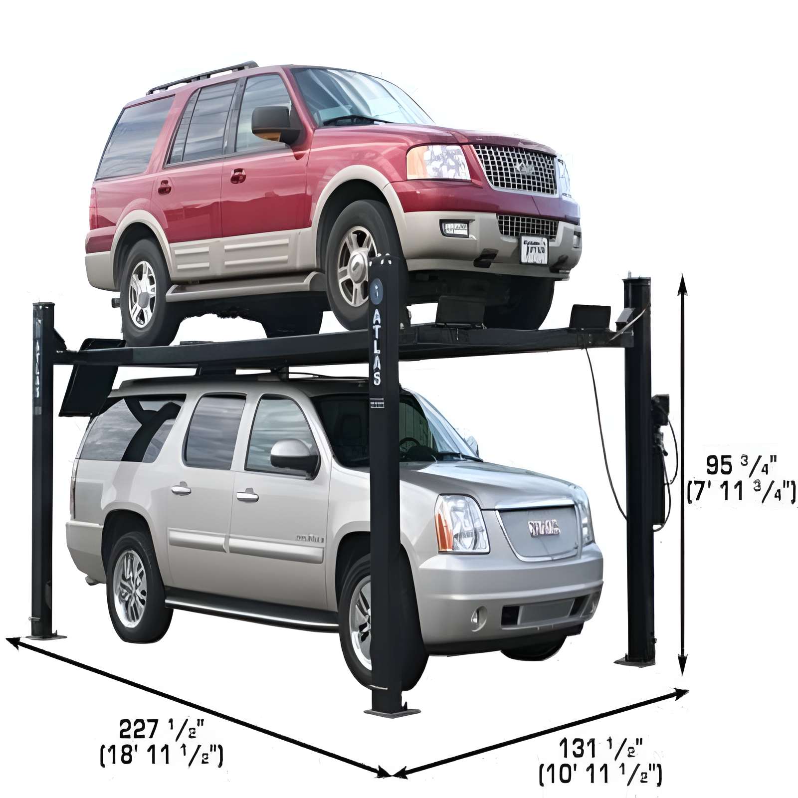 Atlas Pro9000 4-Post Lift + (2) RJ45A Rolling Bridge Jack Combo