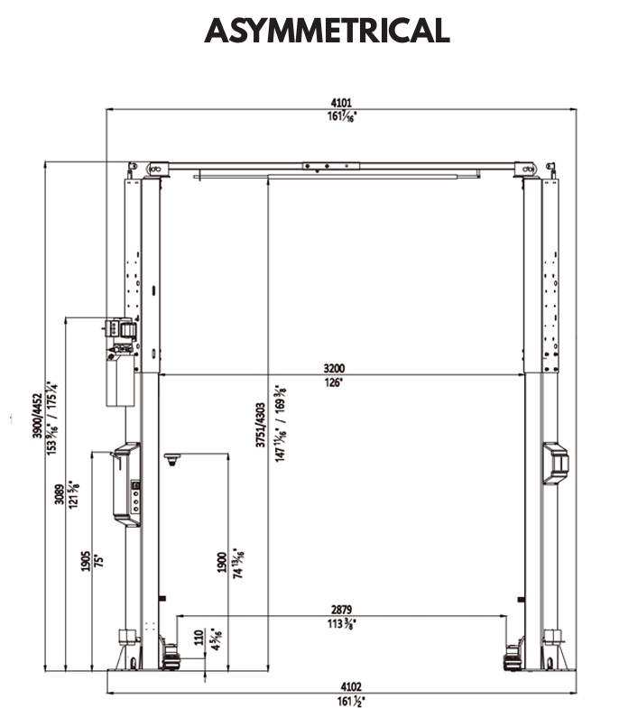 Titan HD2P-12KMSC 12,000lb 2 Post Lift - Master Series