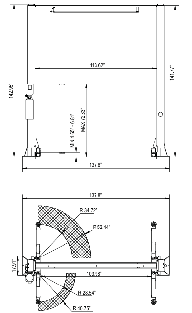 Titan HD2P-9000AC 2 Post Car Lift