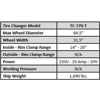 Tuxedo TC-770-T Truck Tire Changer